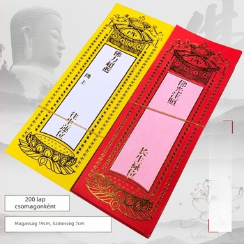Közepes méretű papíralapú emléktábla buddhista templom számára, füstölő és gyertyadísz