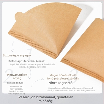 V60 kúp kávéfilterpapír, természetes szín, 100 lap otthoni használatra
