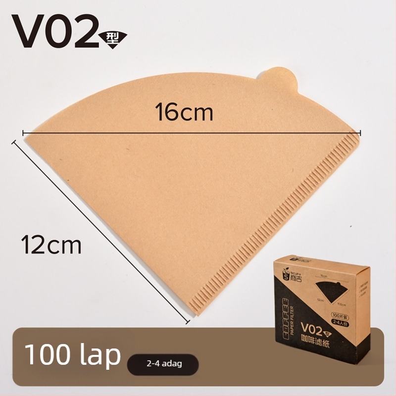 V60 kúp kávéfilterpapír, természetes szín, 100 lap otthoni használatra