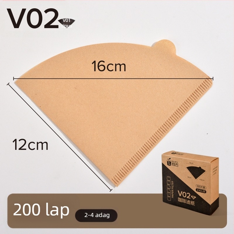 V60 kúp kávéfilterpapír, természetes szín, 100 lap otthoni használatra