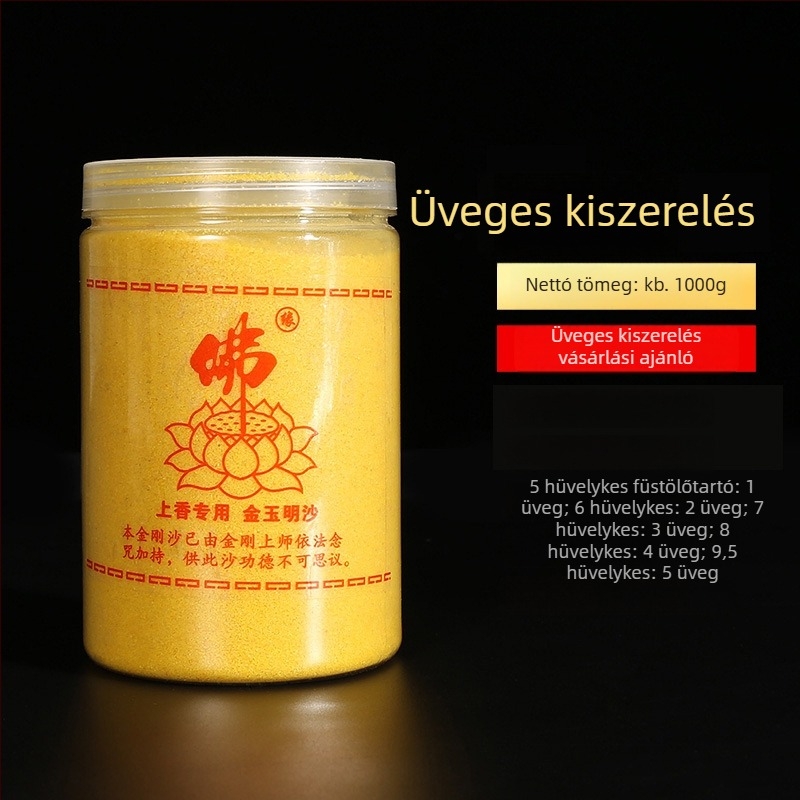 Kézzel készített füstölőedény aranyhomokkal, 1000 g, Samadhi Incense