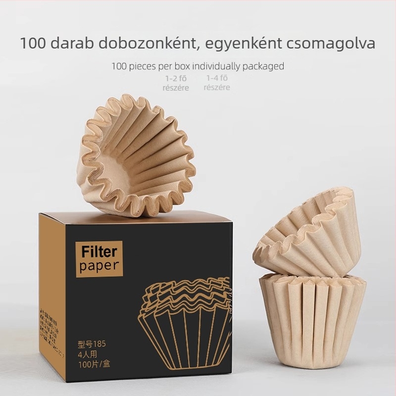 Sütemény formájú kávéfilter papír 155/185, hajtogatható csepegtető kávéhoz