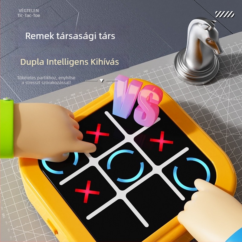 Okos elektronikus Tic-Tac-Toe 4 az 1-ben memóriafejlesztő asztali játék gyerekeknek