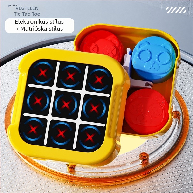 Okos elektronikus Tic-Tac-Toe 4 az 1-ben memóriafejlesztő asztali játék gyerekeknek