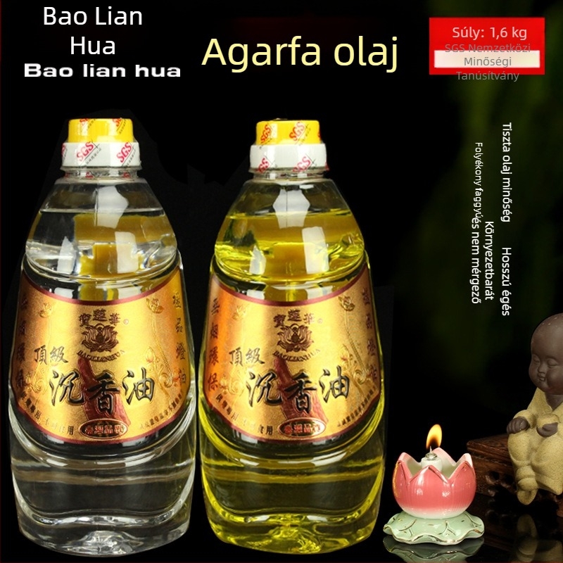 Agarwood ghee lámpaolaj buddhista hosszú élettartamú lámpákhoz, kézzel készített, 1,6 kg