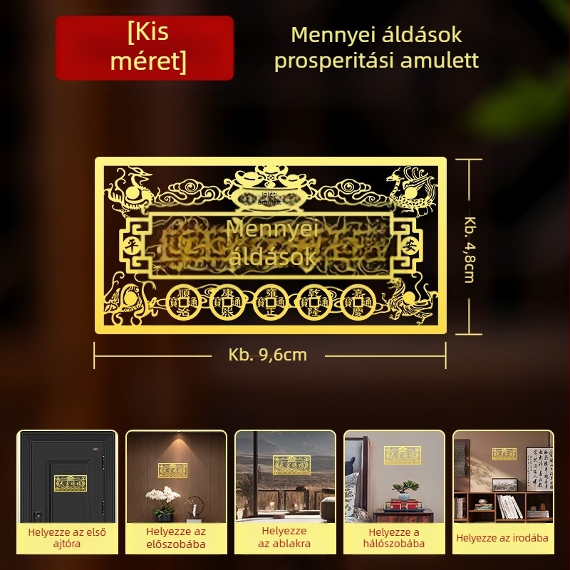 Horizontális fém matrica bejárati ajtóhoz, Öt Császár érmeinek talizmánja, ajtódekoráció