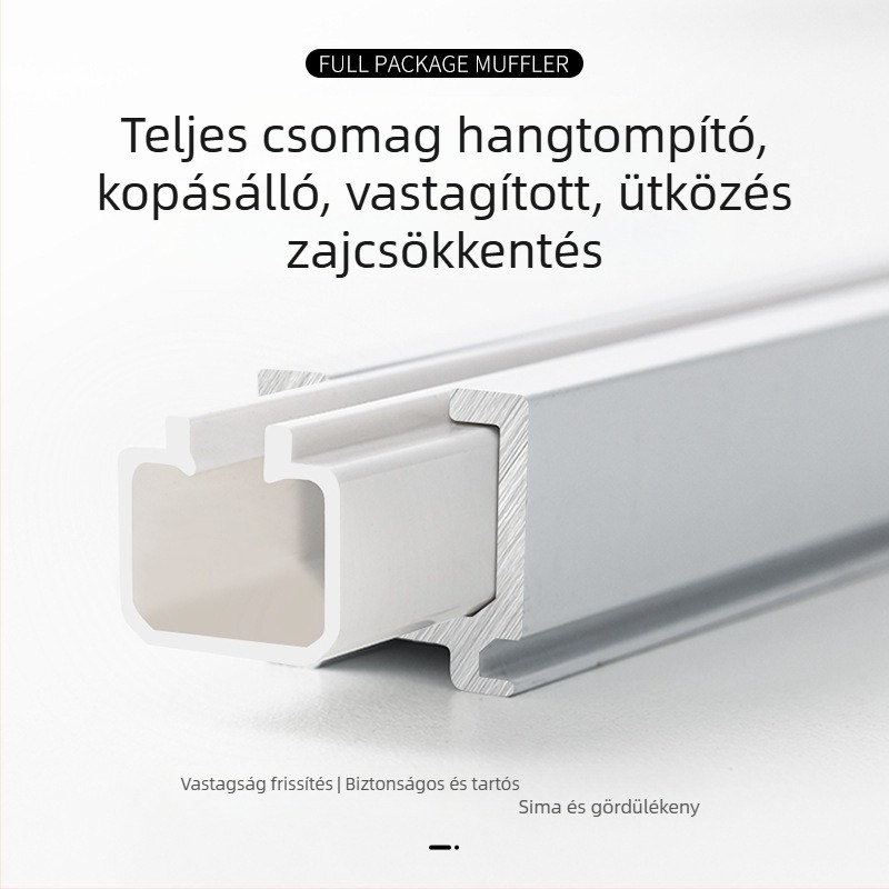 3,2 mm-es alumínium ötvözetű, csendes függönyfutós sín, görgővel, egyenes sín — Zhangsuju
