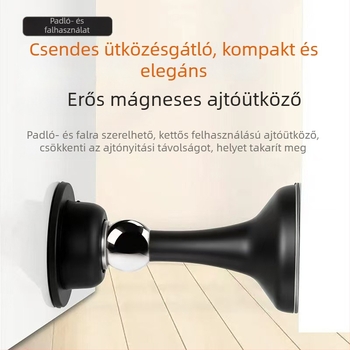 Fúrás nélküli mágneses ajtóstop, padlóra szerelhető, fürdőszoba és hálószoba számára, kiterjesztett szilikon ütközésgátló ajtócsap, modell 102