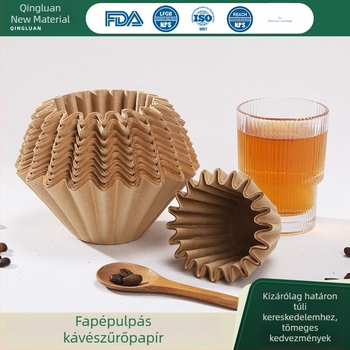 Kupola alakú kávéfilterpapír bordázott felülettel pour-over készítéséhez
