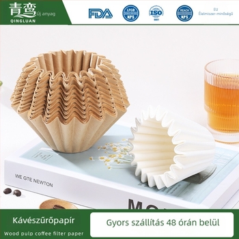 Kupola alakú kávéfilterpapír bordázott felülettel pour-over készítéséhez