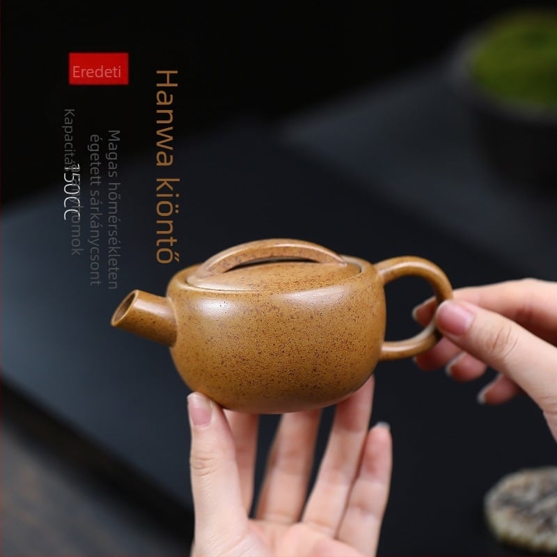 Yixing lila agyag teáskanna, mini méret, 150 ml, kézzel készített virágos tea készlet, retro stílus