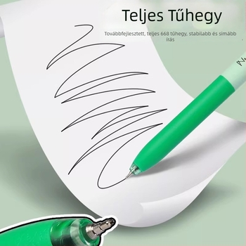 Behúzható zselés toll 0,5 mm, gyorsan száradó, diákoknak, aranyos macska design
