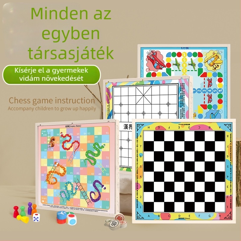 Oktatási társasjáték gyerekeknek: Flying Chess és Gomoku — multifunkcionális, mindent egyben sakkasztal