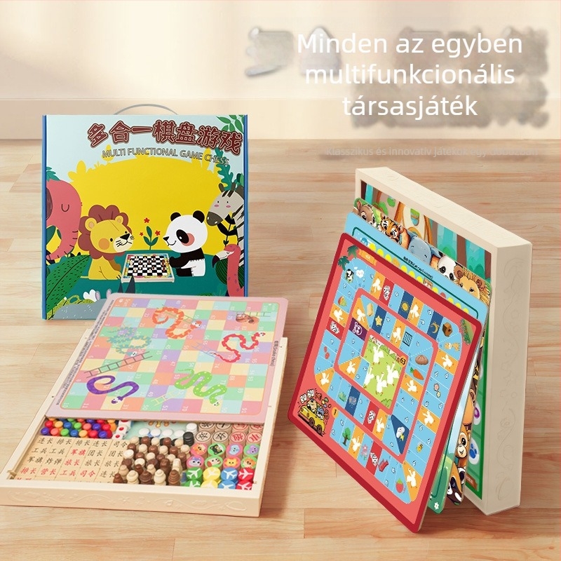 Oktatási társasjáték gyerekeknek: Flying Chess és Gomoku — multifunkcionális, mindent egyben sakkasztal