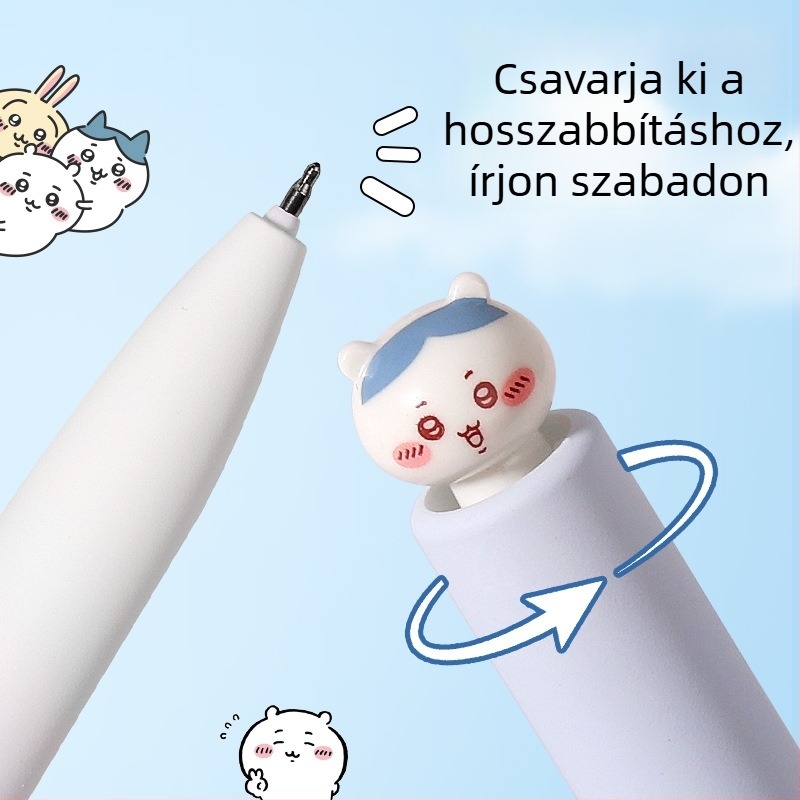 Fekete ST-tippel rendelkező gél toll, diákoknak és irodába, sima írás, gyorsan száradó, aranyos dizájn