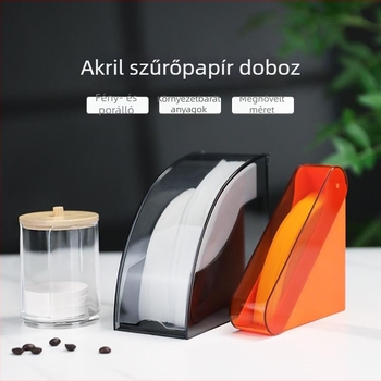 Átlátszó akril szűrőpapír tartó kávézókhoz, V60 fan-alakú szűrőpapír tároló, por- és nedvességálló
