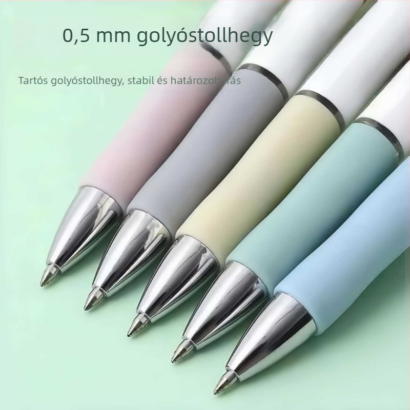 Nyomógombos gél toll K35 szén tollal, 0,5 mm, több színben, iskolásoknak, konferencia aláírásához és irodai írószerekhez