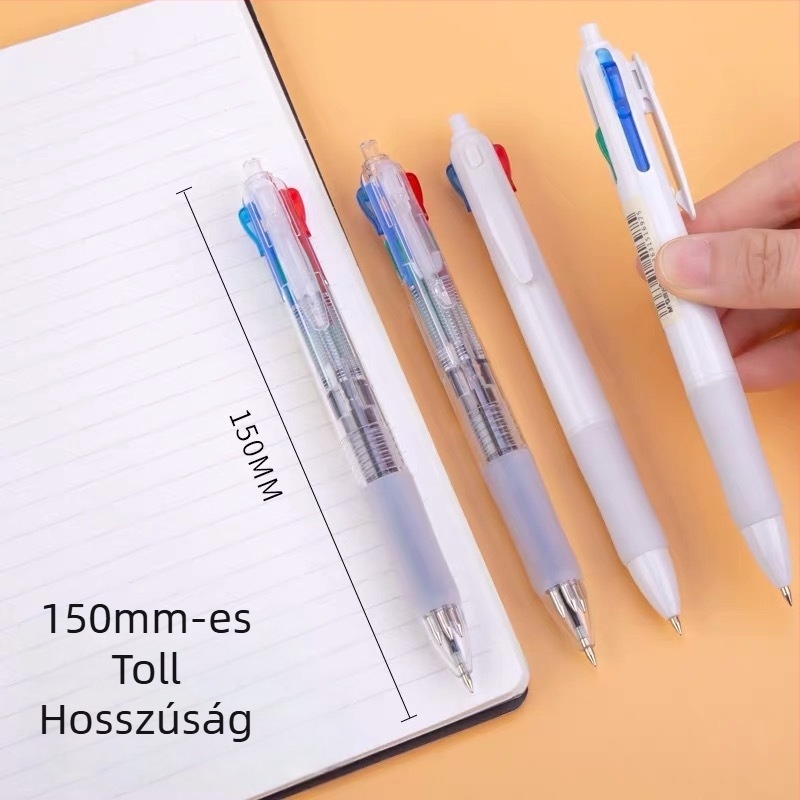Négy színű golyóstoll nyomógombos mechanikával, 0,5 mm, diákoknak
