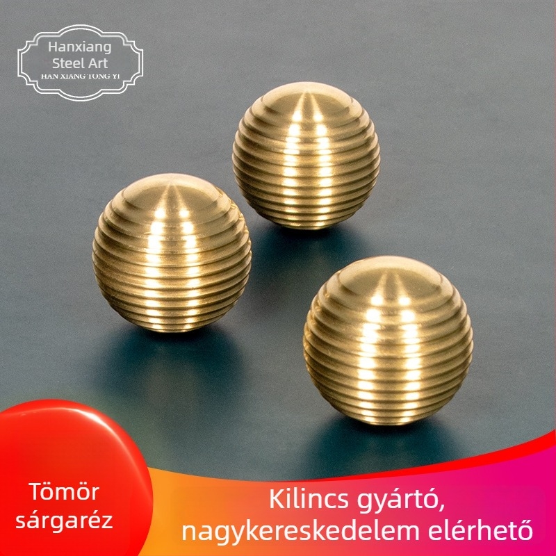 Hanxiang HK0001 Sárgaréz gömb alakú fogantyú szekrényekhez – északi minimalistikus stílus, arany felülettel