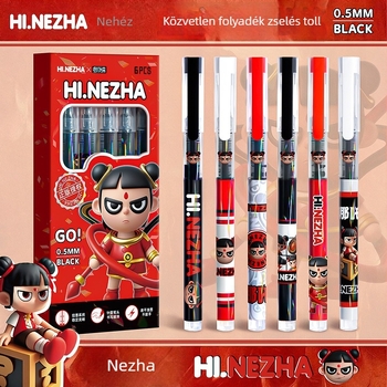Nezha dobozos zselés toll, gyorsan száradó tinta, elegáns iskolai írószer, kis ajándék