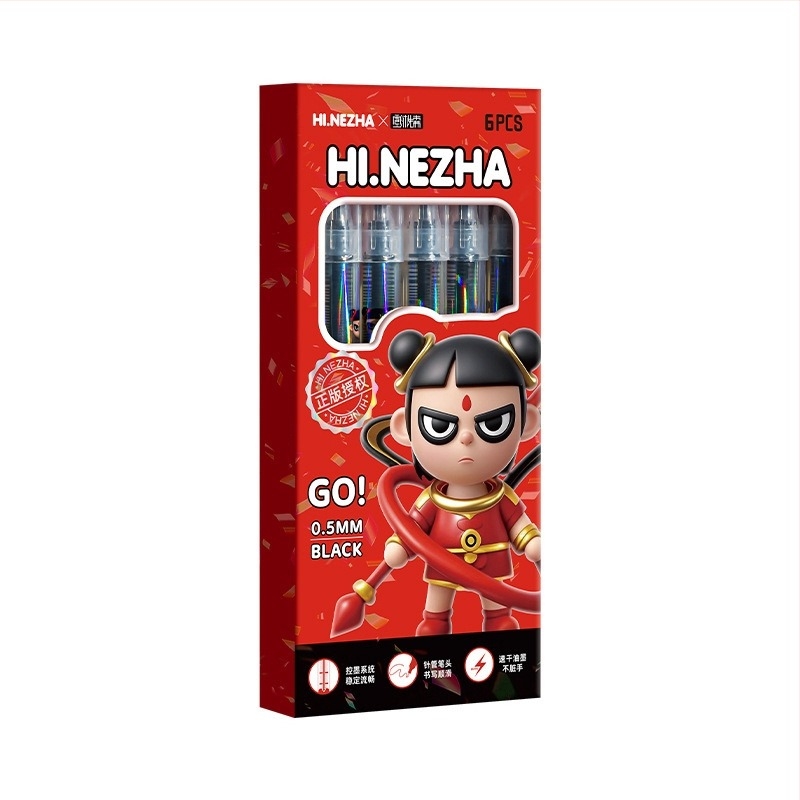 Nezha dobozos zselés toll, gyorsan száradó tinta, elegáns iskolai írószer, kis ajándék