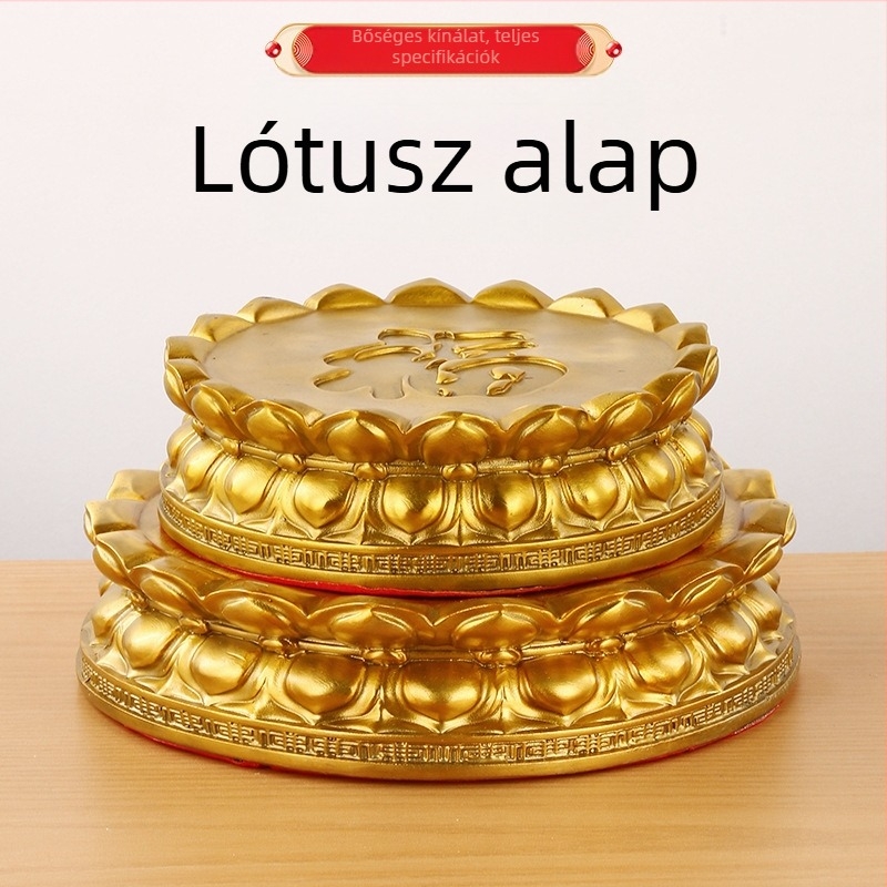Sárgaréz lótusz alap Guanyin Bodhisattva szoborhoz – emelt alap buddhista szobrok számára