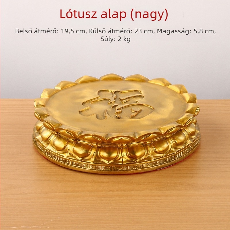 Sárgaréz lótusz alap Guanyin Bodhisattva szoborhoz – emelt alap buddhista szobrok számára
