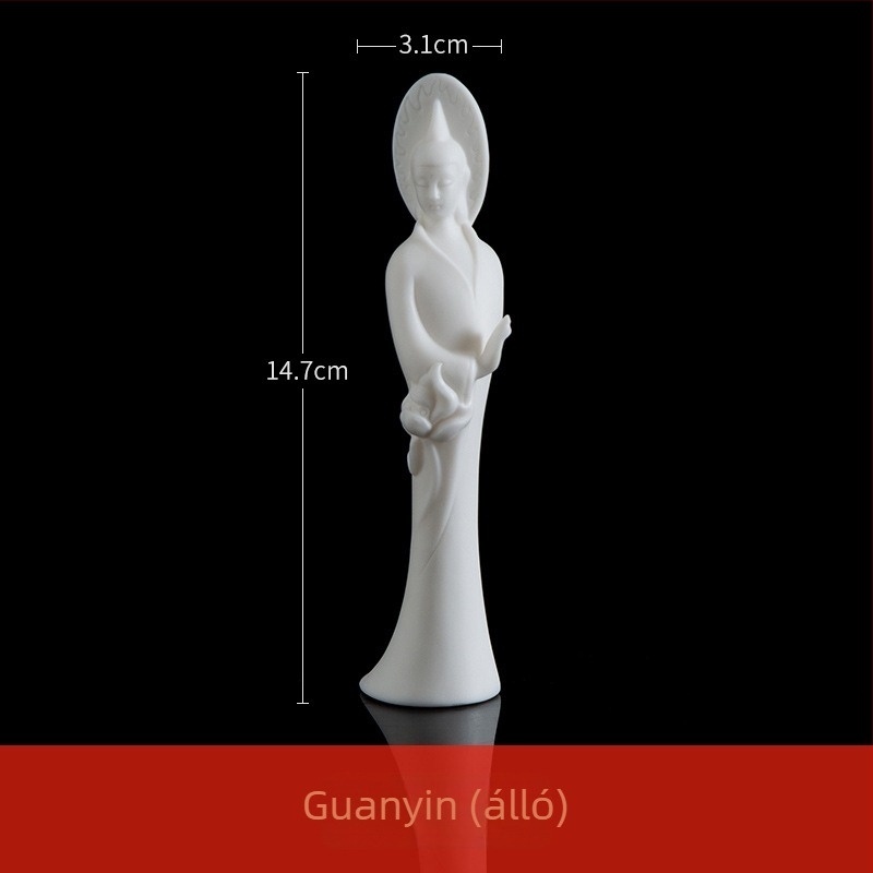 Dehua kerámia füstölő tartó – Zen szobor Bodhidharma és Guanyin, otthoni dekoráció.