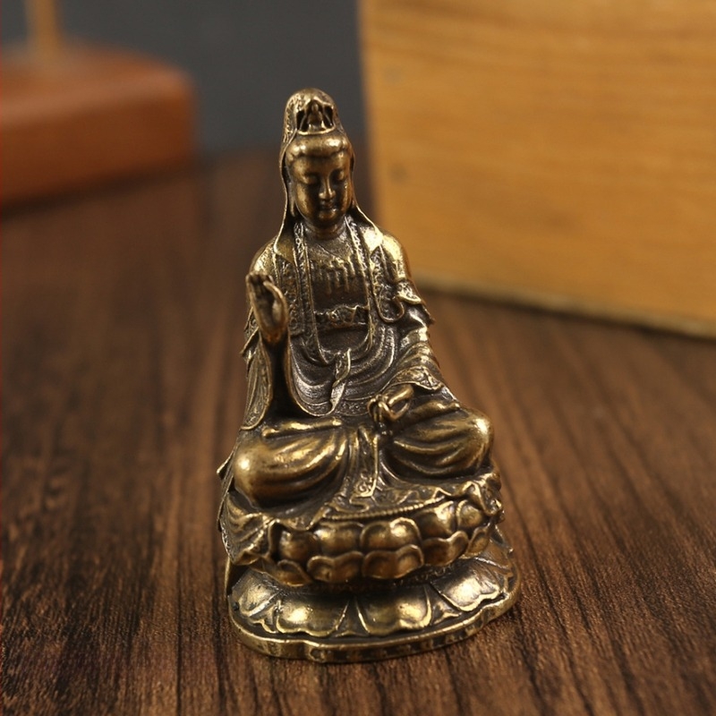 Sárgaréz Guanyin Bodhiszattva szobor templomhoz és otthoni dekorációhoz
