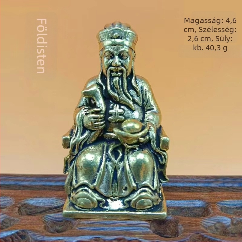 Sárgaréz Föld Istene és Föld Istennője szobrok, fém dekoráció otthonra