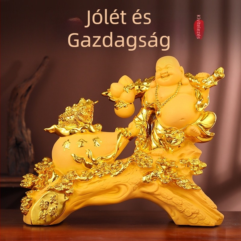 Maitreya Buddha figurája, Mosolygó Buddha zsákkal, otthoni és irodai dekoráció