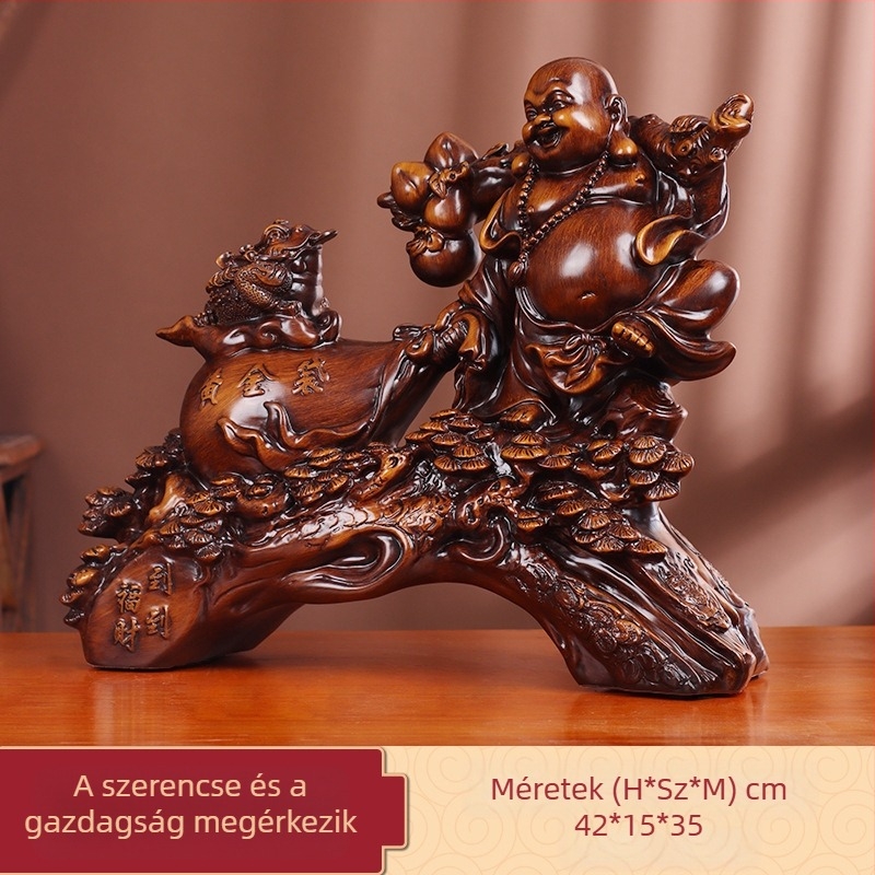 Maitreya Buddha figurája, Mosolygó Buddha zsákkal, otthoni és irodai dekoráció