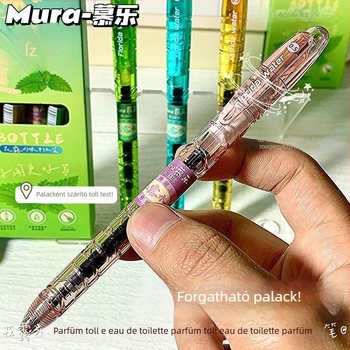 Mule ST virágillatú zselés toll, visszahúzható, 0,5 mm, fekete tinta
