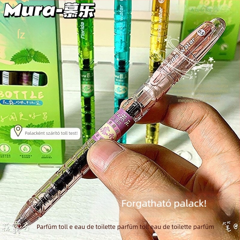 Mule ST virágillatú zselés toll, visszahúzható, 0,5 mm, fekete tinta