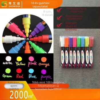 LED mini tábla kézírásos hirdetésekhez, kettős fejű — vízbázisú színes folyékony kréta, pormentes