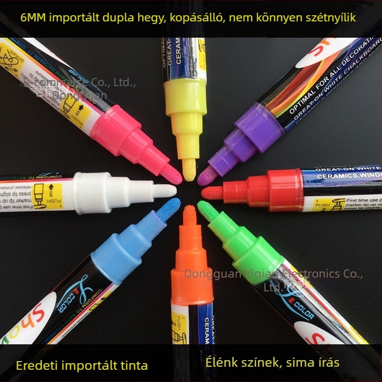 LED mini tábla kézírásos hirdetésekhez, kettős fejű — vízbázisú színes folyékony kréta, pormentes
