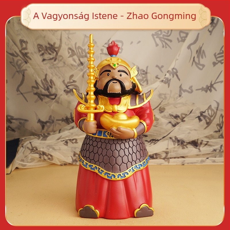 Zhao Gongming – A Vagyon Istene Tigris Lovasával, asztali díszfigura és persely