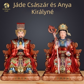 Jáde császár és Királyanya otthoni oltárhoz – gyantából készült buddhista figurák