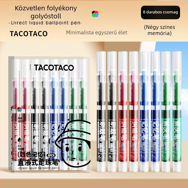 Memory Toast négyszínű, törölhető gél toll, 0,5 mm, kiemelkedő tanulóknak