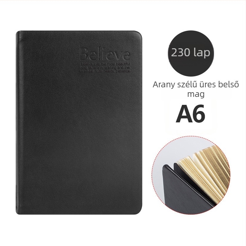 Believe Biblia Könyv – Szuper vastag, Kis méret, PU imitáció bőrtok, Arany élű, Vintage stílusú üres notesz, A6