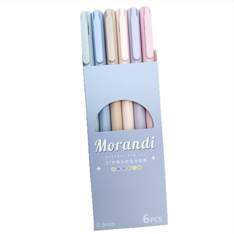 Morandi színű gél tollak készlet, 0,5 mm heggel, gördülékeny írás, diákoknak