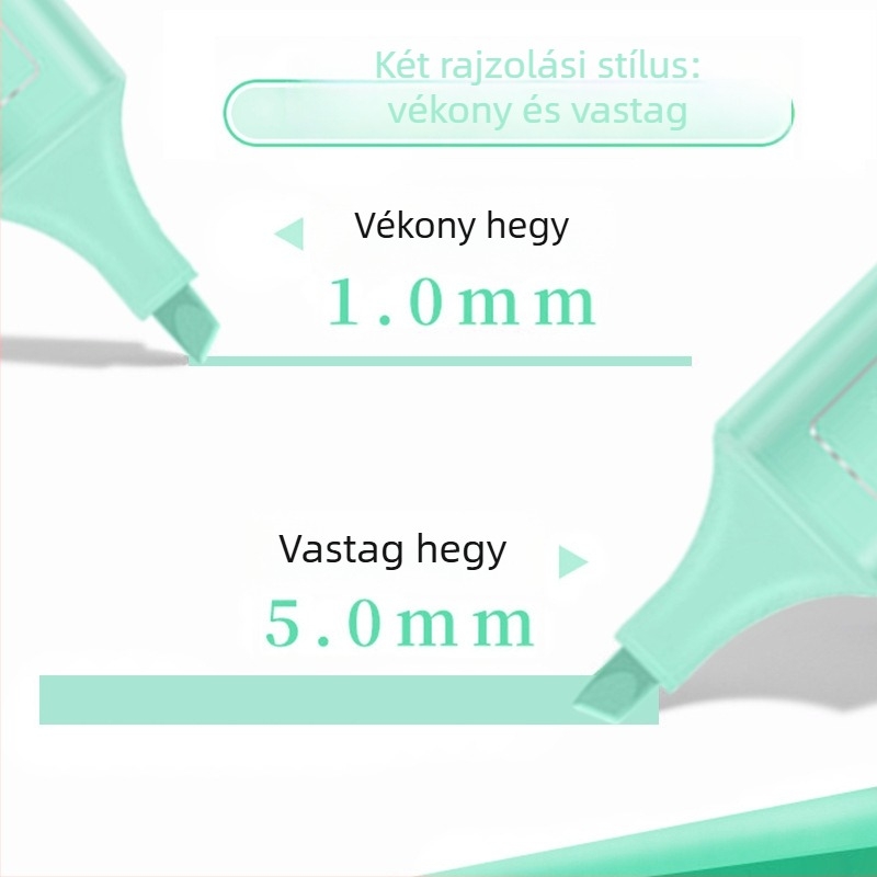 Vastag hegyű, nagy kapacitású jelölő toll, élénk színekben diákok számára