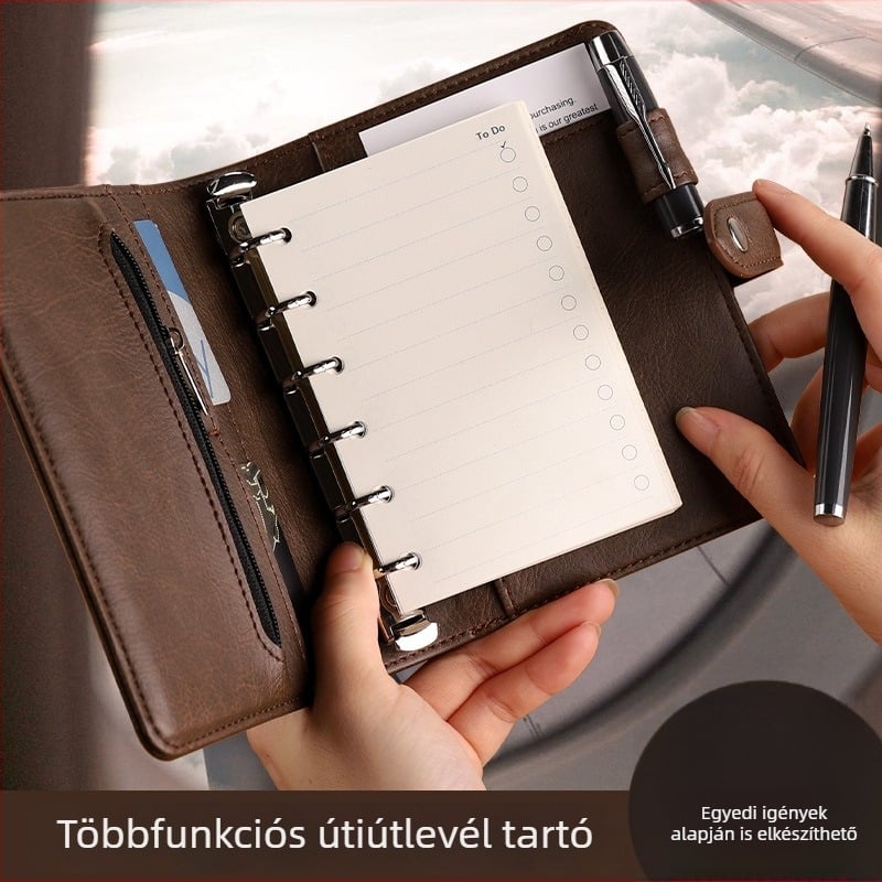 A6-os multifunkcionális, leválasztható notesz kártyatartóval és tárolóval, ajándékdobozt logóval