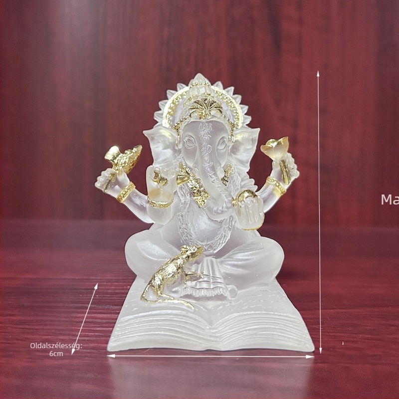 Műgyanta Buddha-elefánt istenfigurája otthoni dekorációhoz, Délkelet-ázsiai ihletés