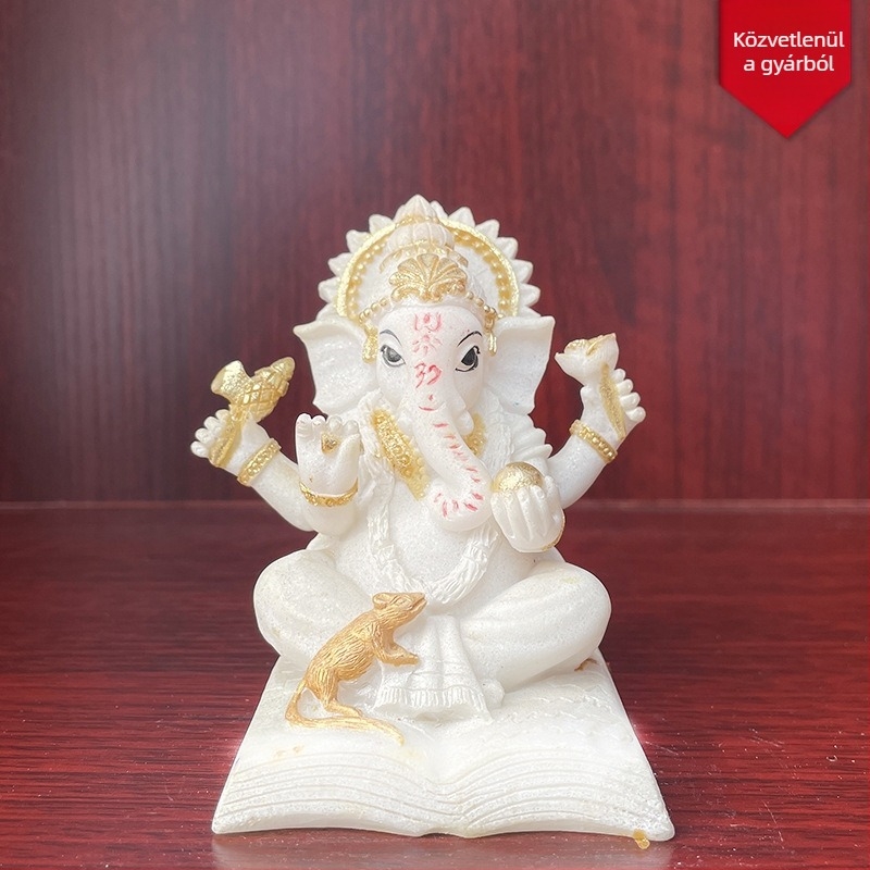 Műgyanta Buddha-elefánt istenfigurája otthoni dekorációhoz, Délkelet-ázsiai ihletés