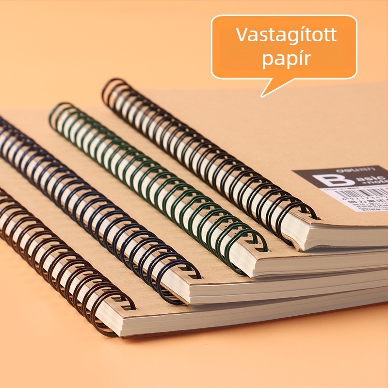 Deli LA560-06 spirálfüzet kraft papírral, A5/B5 méret