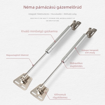 Szekrényajtó felnyíló gázrugó teleszkópos pneumatikus emeléssel
