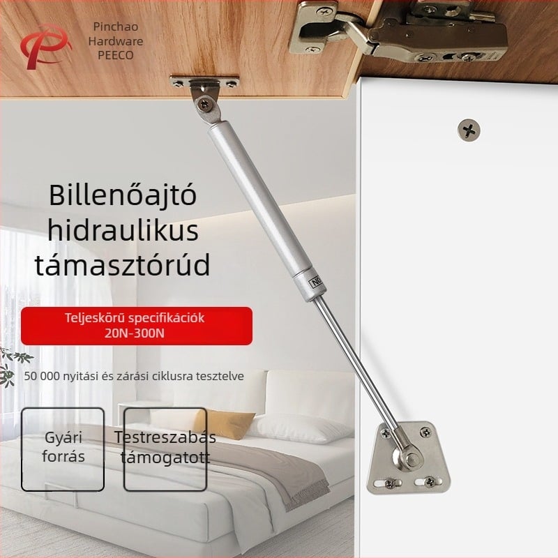 Szekrényajtó felnyíló gázrugó teleszkópos pneumatikus emeléssel