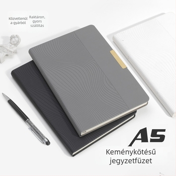Üzleti notesz személyre szabható logóval, vállalati ajándékcsomag, A5 méret