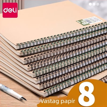Deli kraft papír spirálfüzet, A5/B5, vastag, gyerekeknek és diákoknak